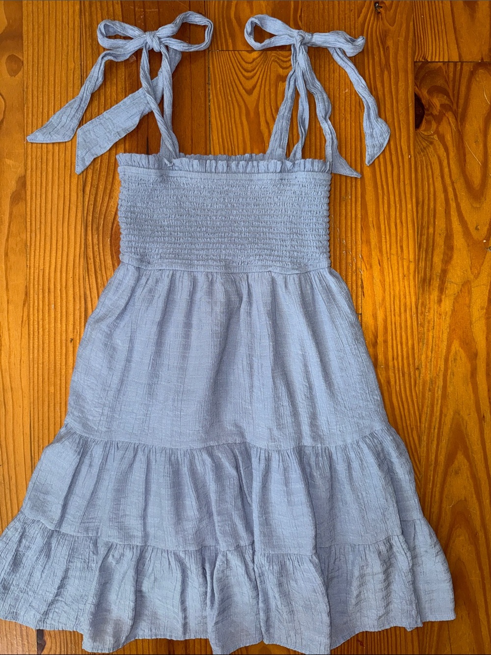 Tiered Babydoll Sundress with Tie-Straps S